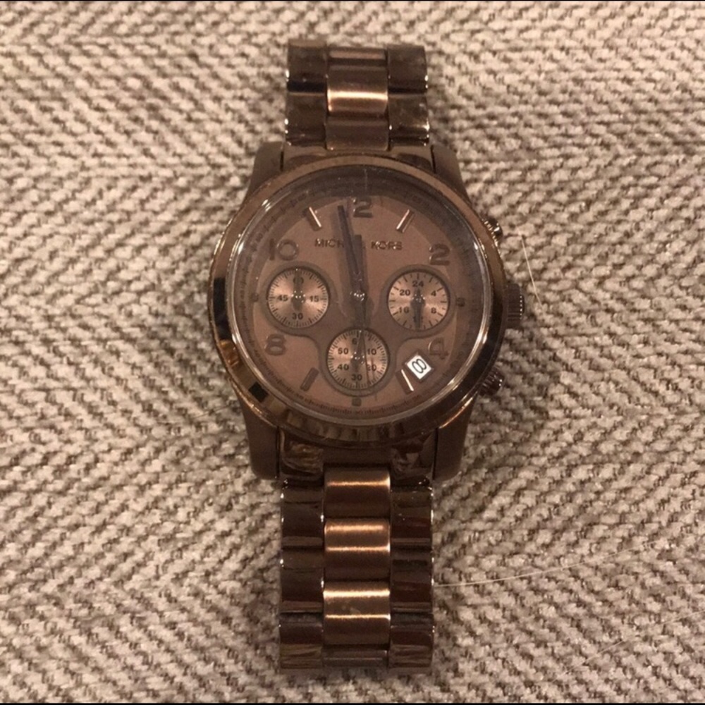 Brown Micheal Kors Runway watch